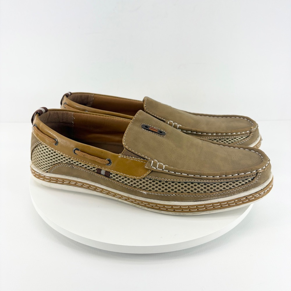 Frenchic Men's Tan Mesh Boat Shoes Slip On Loafers Size‎ 10.5